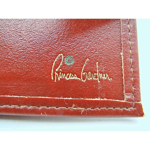 NEW Princess Gardner Dark Red Leather Bifold Wallet Card Slots Coin Purse Vtg - Picture 6 of 12